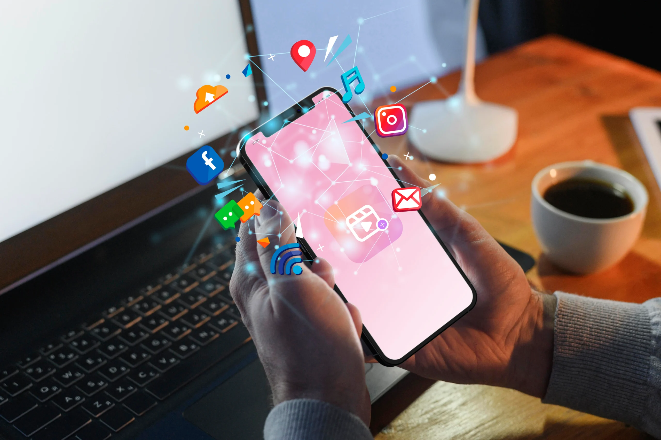 hands holding smartphone social media concept 5 scaled